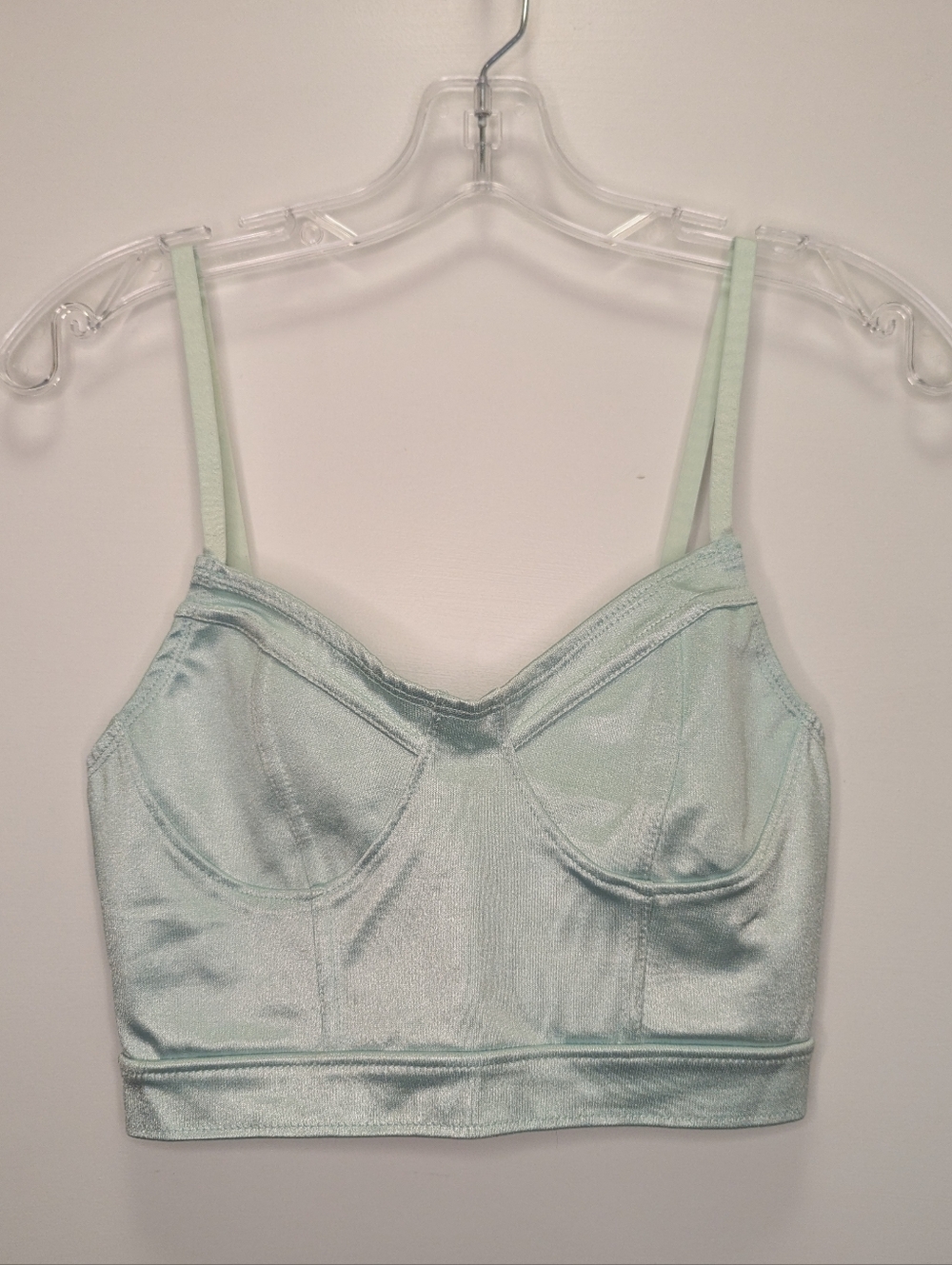 american apparel mint green stretch bustier top